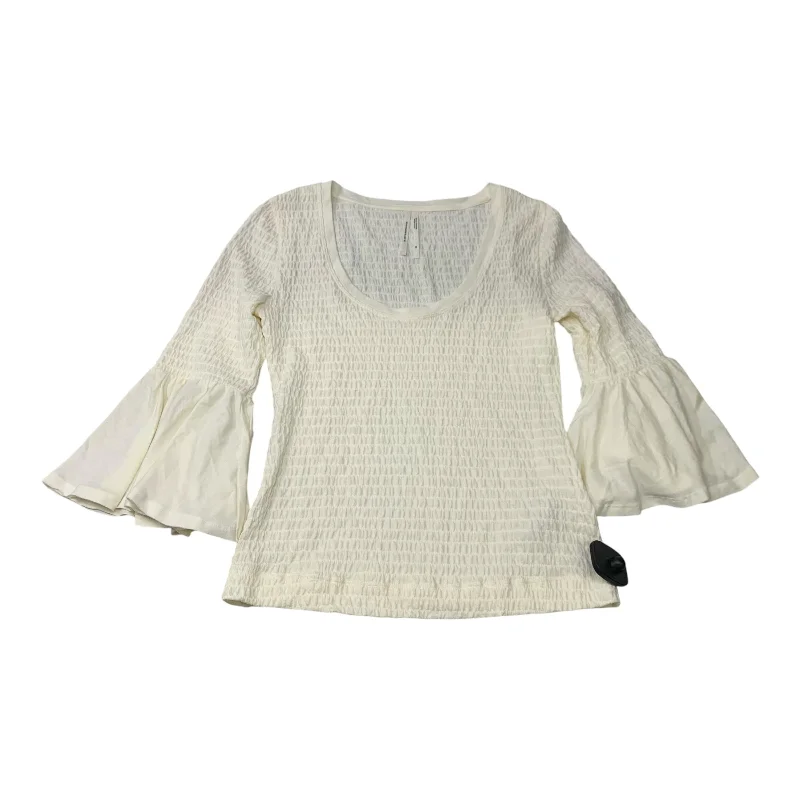 Top 3/4 Sleeve By Anthropologie In Cream, Size: Xs