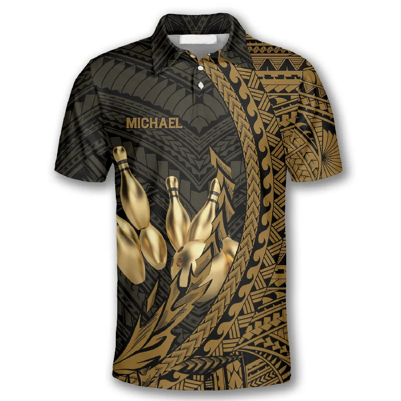 Yellow Hawaiian Pattern Custom Bowling Shirts for Men, Perfect Gift for Bowler