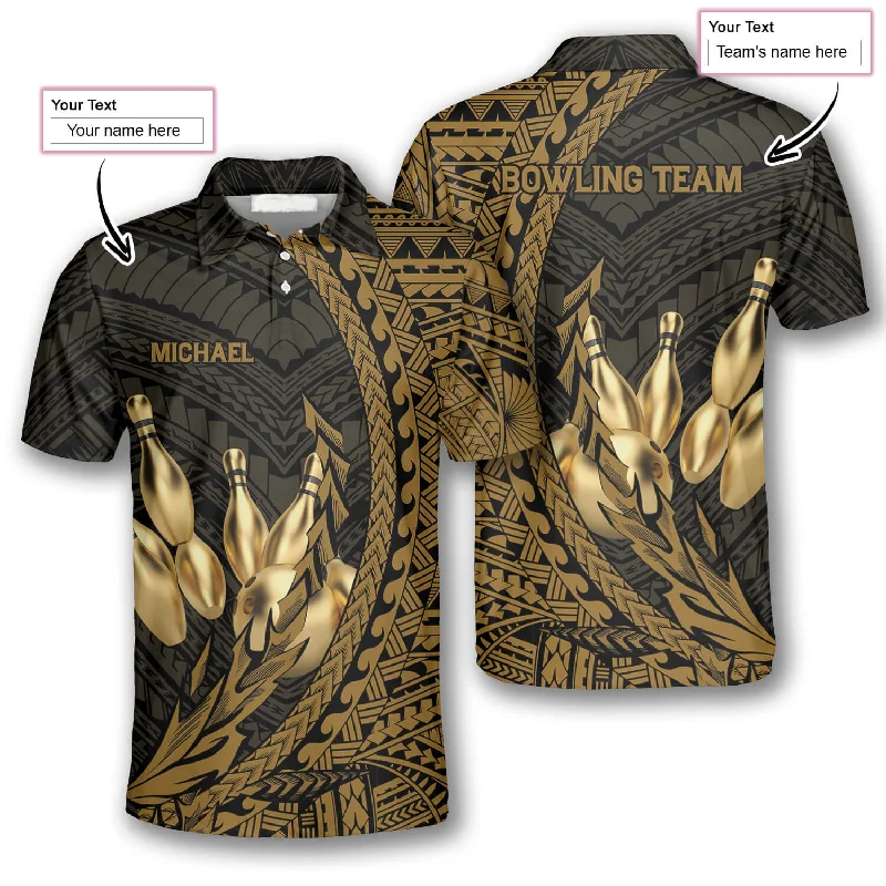 Yellow Hawaiian Pattern Custom Bowling Shirts for Men, Perfect Gift for Bowler