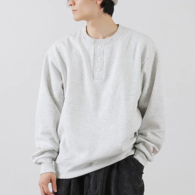 HEALTHKNIT / Classic Sweatshirt Henley Neck Long Sleeve