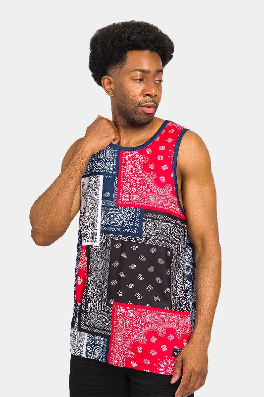 Bandana Paisley Colorblock Tank Top