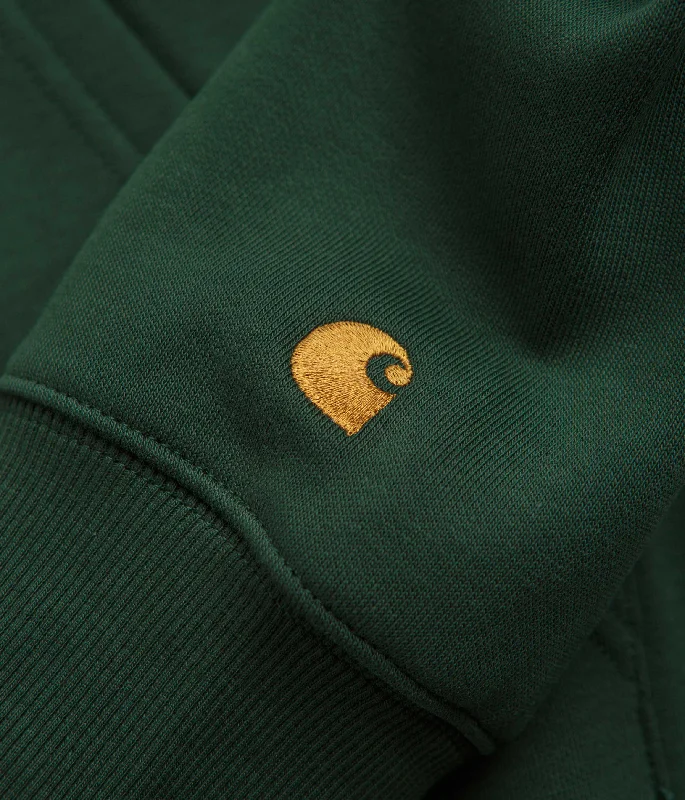 Carhartt Chase Zip Neck Sweatshirt - Sycamore Tree / Gold