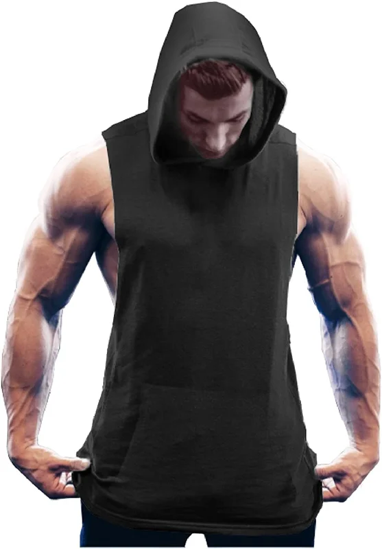 Workout Bodybuilding Muscle Sleeveless Hooded Tank Top (US Only)