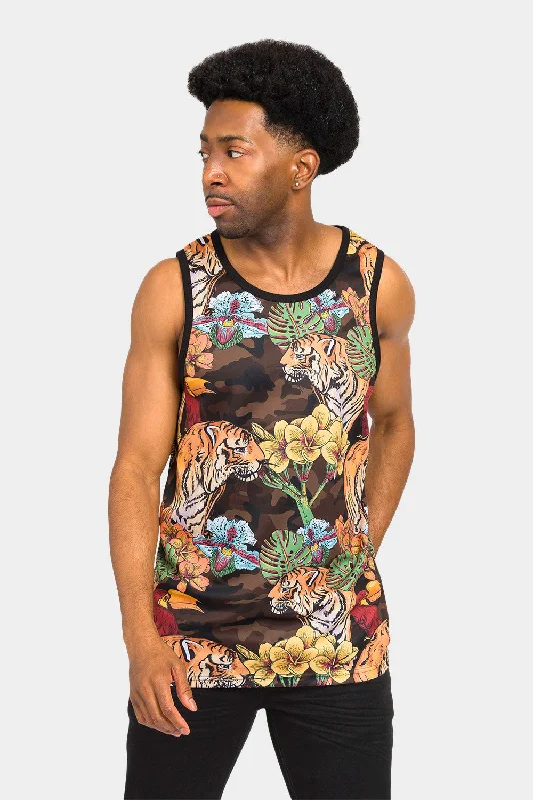 Floral Tiger Tank Top