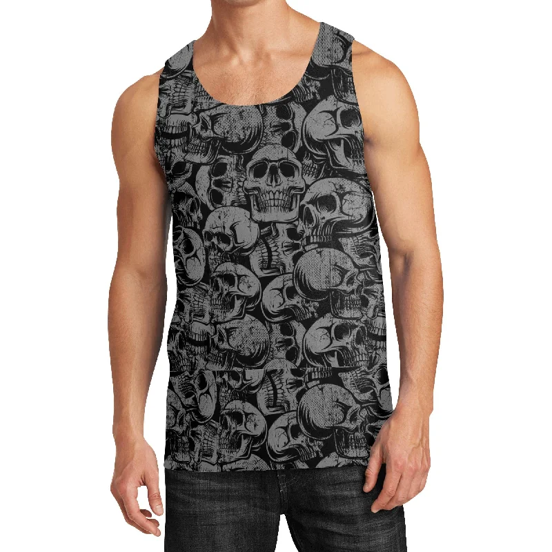 Men's Black Skulls Tank Top