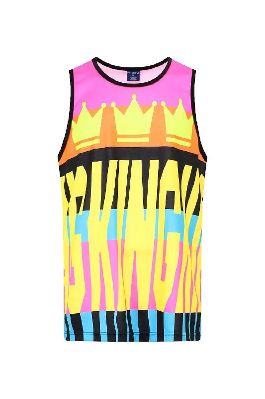 Men's Color Block King Graphic Tank Top