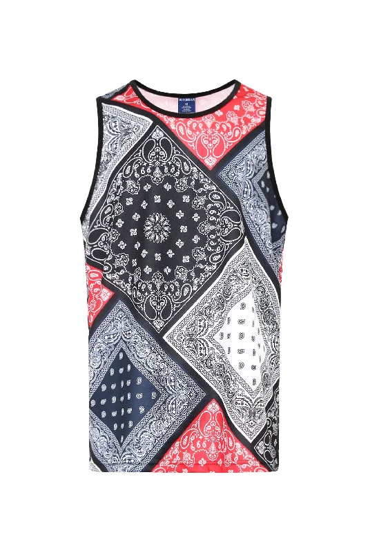 Men's Diagonal Bandana Mix Tank Top