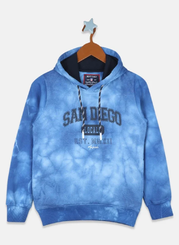 Boys Blue Printed Sweatshirt