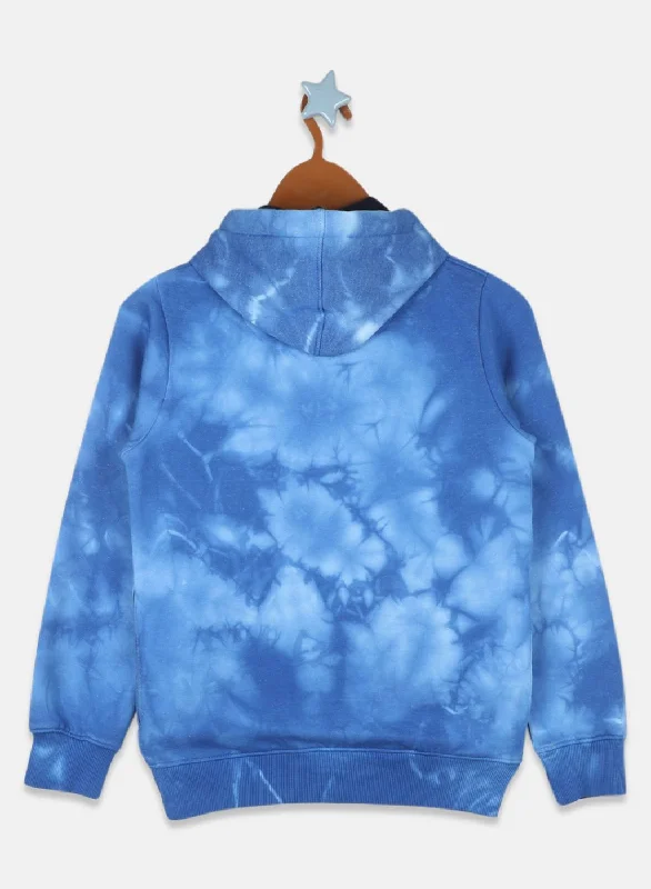 Boys Blue Printed Sweatshirt