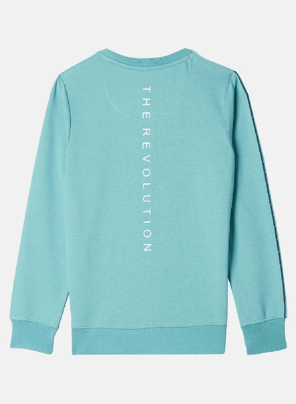 Boys Green Printed Sweatshirt