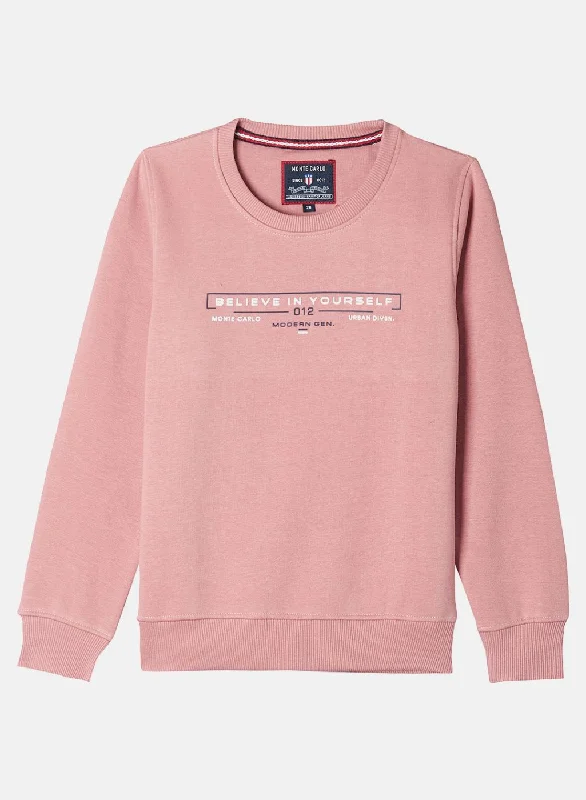 Boys Pink Printed Sweatshirt