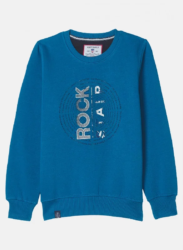 Boys Royal Blue Printed Sweatshirt