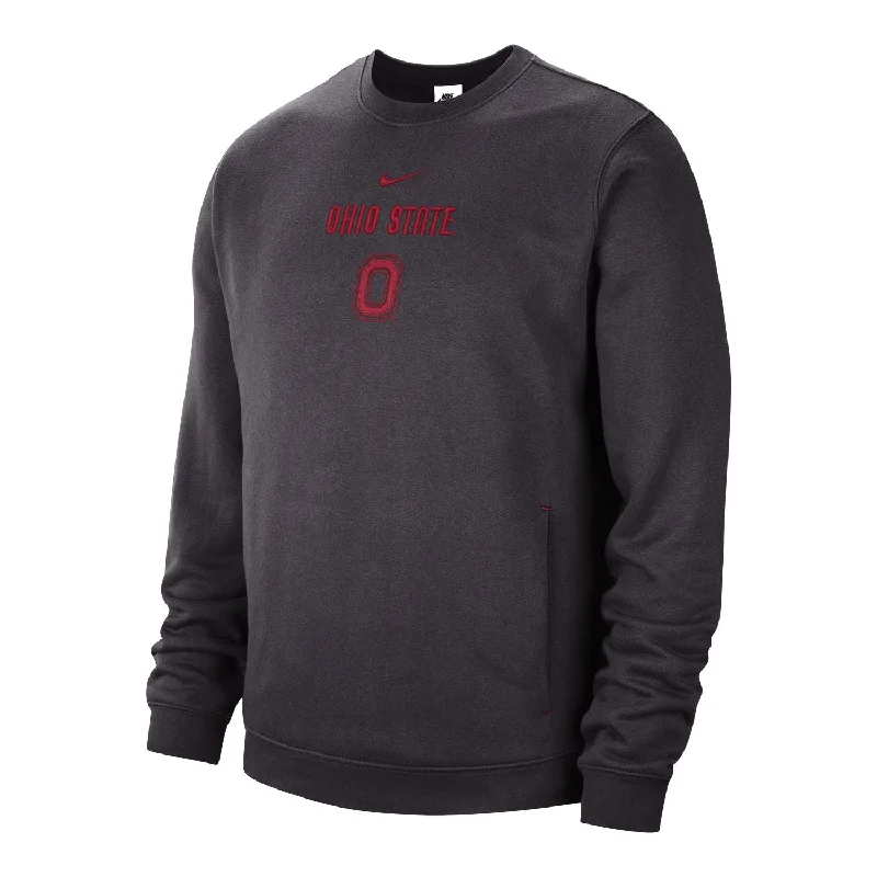 Ohio State Buckeyes Nike Campus Club Gray Crewneck Sweatshirt