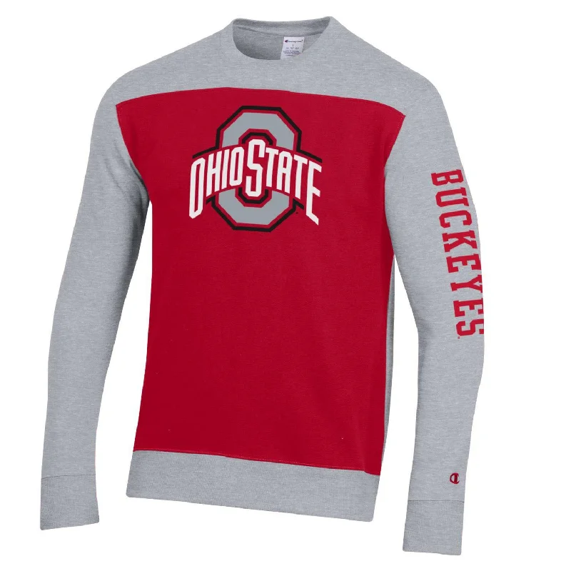 Ohio State Buckeyes Super Fan Yoke Gray Crew