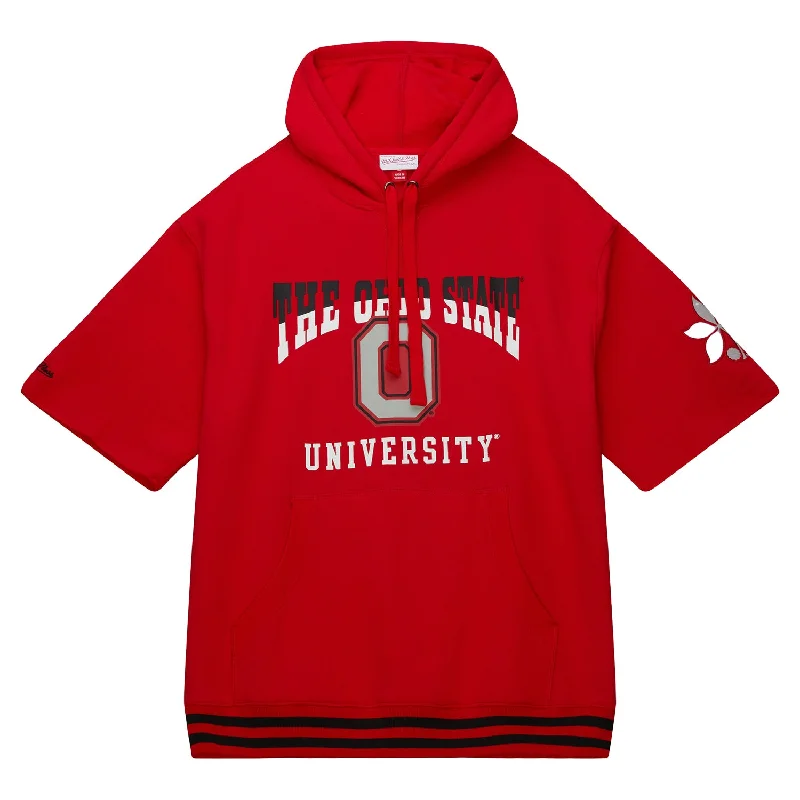 Ohio State Buckeyes Pre Game Fleece Short Sleeve Scarlet Hood