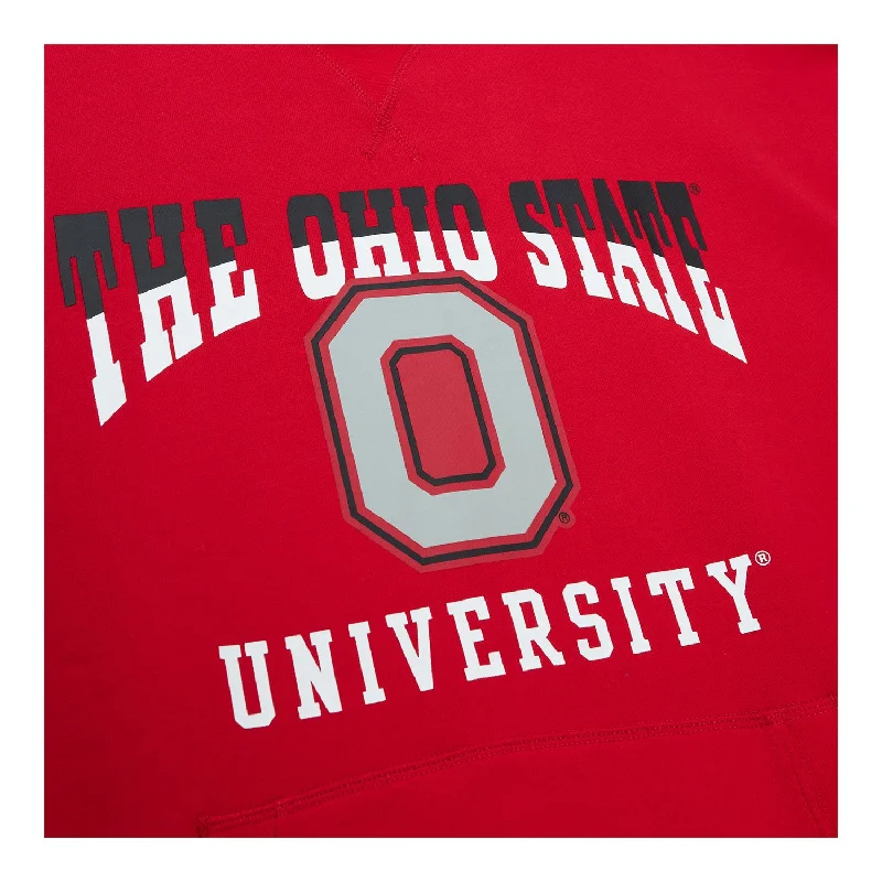 Ohio State Buckeyes Pre Game Fleece Short Sleeve Scarlet Hood