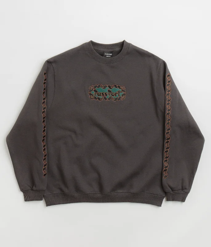 Pass Port Pattoned Crewneck Sweatshirt - Tar