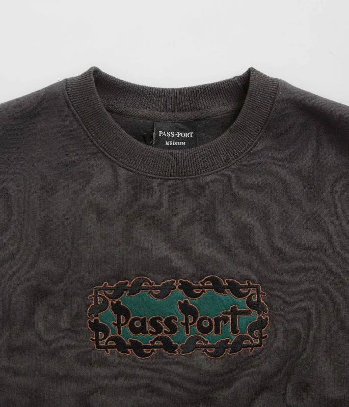 Pass Port Pattoned Crewneck Sweatshirt - Tar