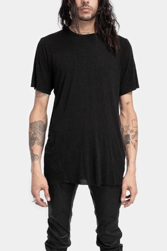 Staple spine detail cashmere blend t-shirt, Noire