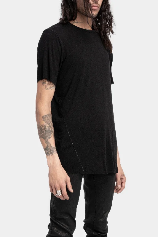 Staple spine detail cashmere blend t-shirt, Noire