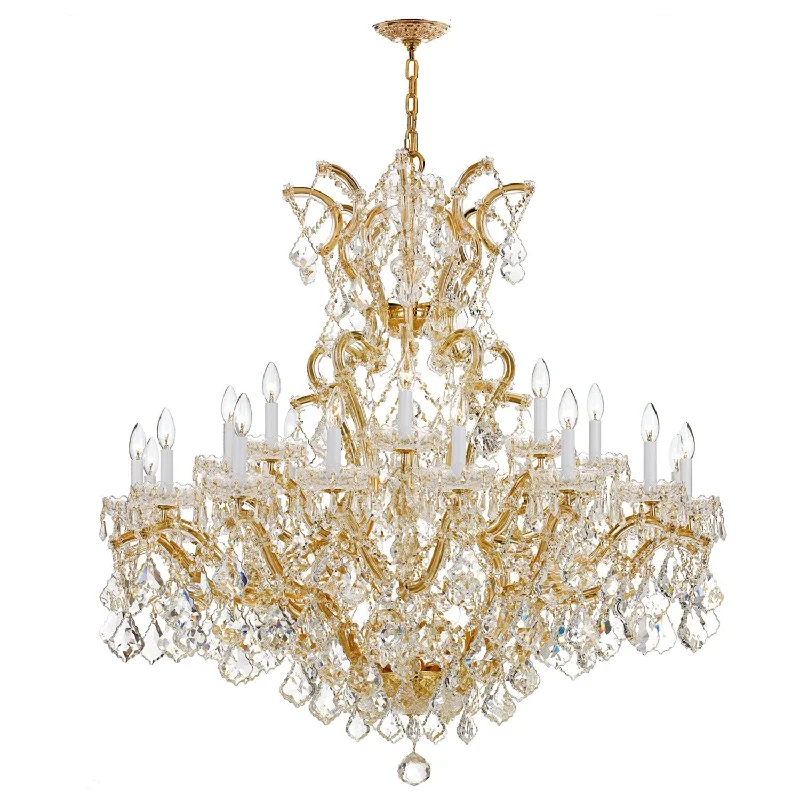 Chandeliers with Adjustable Height for Custom InstallationChandeliers with Adjustable Height for Custom InstallationMaria Theresa 25 Light Spectra Crystal Gold Chandelier Chandeliers with Adjustable Height for Custom InstallationChandeliers with Adjustable Height for Custom InstallationMaria Theresa 25 Light Spectra Crystal Gold Chandelier