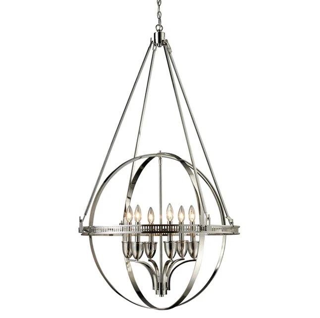 Chandeliers with Metal Frames in Silver FinishChandeliers with Metal Frames in Silver FinishELK 10193/6 Hemisphere 6-lt Chandelier Chandeliers with Metal Frames in Silver FinishChandeliers with Metal Frames in Silver FinishELK 10193/6 Hemisphere 6-lt Chandelier