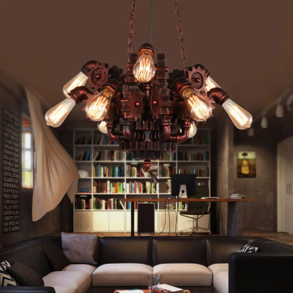 Ceiling - Mounted Chandeliers for Standard CeilingsCeiling - Mounted Chandeliers for Standard CeilingsAlathfar - Vintage Gear Living Room Pendant Chandelier Vintage Wrought Iron 9 Lights Weathered Copper Hanging Fixture with Chain Ceiling - Mounted Chandeliers for Standard CeilingsCeiling - Mounted Chandeliers for Standard CeilingsAlathfar - Vintage Gear Living Room Pendant Chandelier Vintage Wrought Iron 9 Lights Weathered Copper Hanging Fixture with Chain