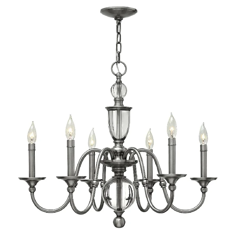 Chandeliers with Colored Glass for a Splash of ColorChandeliers with Colored Glass for a Splash of ColorHinkley Eleanor 4956PL Chandelier Light - Polished Antique Nickel Chandeliers with Colored Glass for a Splash of ColorChandeliers with Colored Glass for a Splash of ColorHinkley Eleanor 4956PL Chandelier Light - Polished Antique Nickel