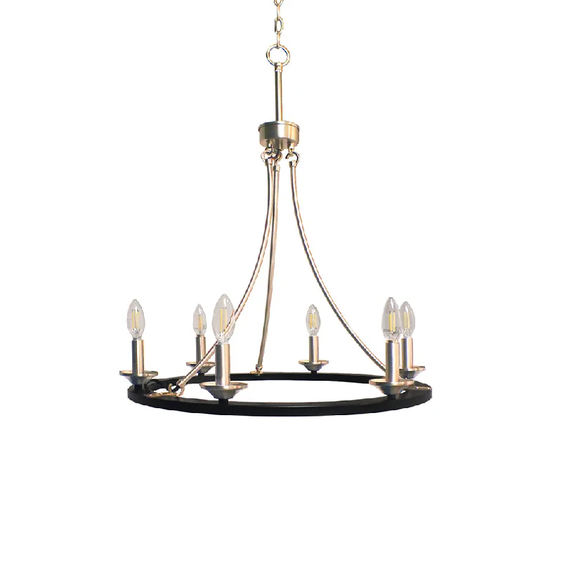 Chandeliers with Adjustable Height for Custom InstallationChandeliers with Adjustable Height for Custom InstallationHOMEnhancements Trento CHD-R6-MB/CG(E12/27K) Chandelier Light - Matte Black Chandeliers with Adjustable Height for Custom InstallationChandeliers with Adjustable Height for Custom InstallationHOMEnhancements Trento CHD-R6-MB/CG(E12/27K) Chandelier Light - Matte Black