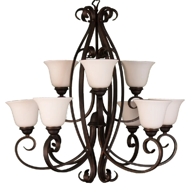 Traditional Brass Chandeliers for Classic InteriorsTraditional Brass Chandeliers for Classic InteriorsHOMEnhancements El Paso EP-CH9(WH)-RB Chandelier Light - Rubbed Bronze