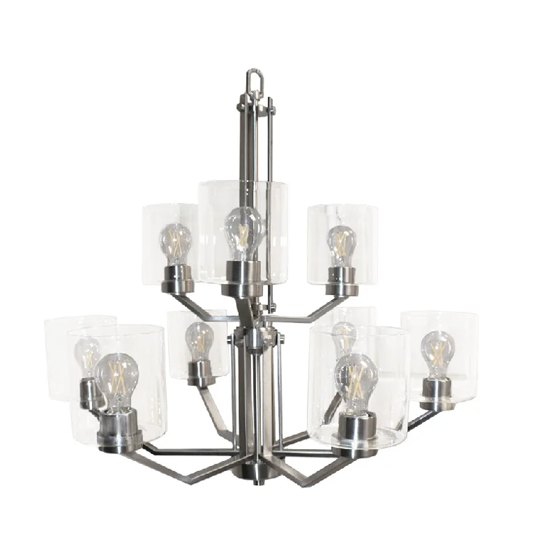 Chandeliers with Clear Crystal for a Sparkling EffectChandeliers with Clear Crystal for a Sparkling EffectHOMEnhancements Paris PRS-CH9(CLR)-NK Chandelier Light - Brushed Nickel Chandeliers with Clear Crystal for a Sparkling EffectChandeliers with Clear Crystal for a Sparkling EffectHOMEnhancements Paris PRS-CH9(CLR)-NK Chandelier Light - Brushed Nickel