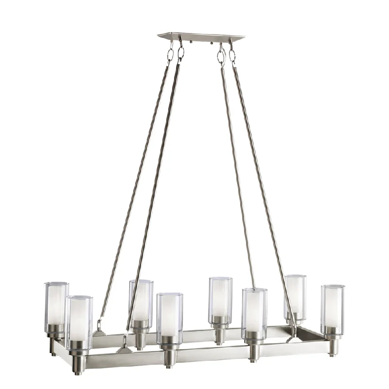 Chandeliers with Metal Frames in Gold FinishChandeliers with Metal Frames in Gold FinishHOMEnhancements Sonora SNA-IL8-NK Chandelier Light - Nickel