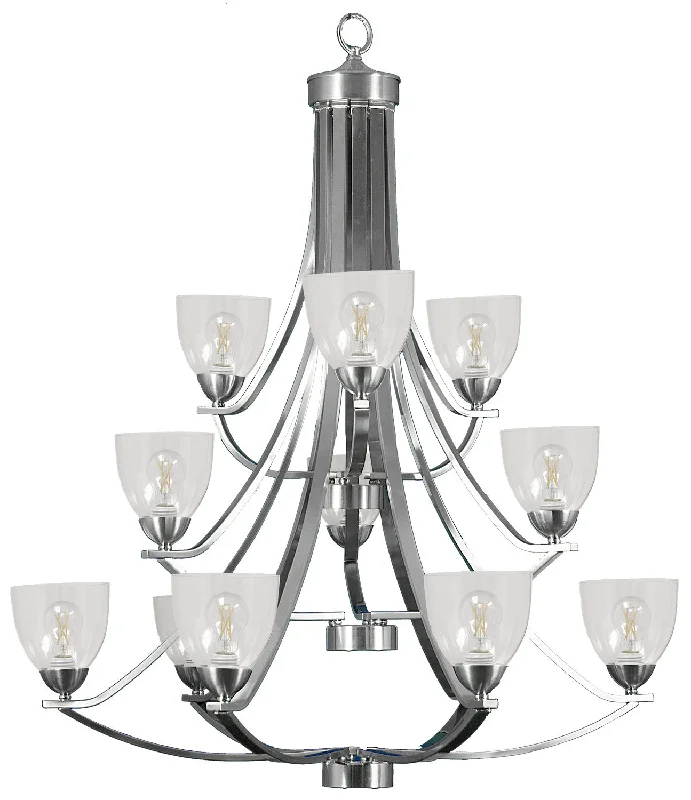 Oversized Chandeliers as a Statement Piece in Living RoomsOversized Chandeliers as a Statement Piece in Living RoomsHOMEnhancements Victoria VIC-CH12(CLR)-NK Chandelier Light - Brushed Nickel