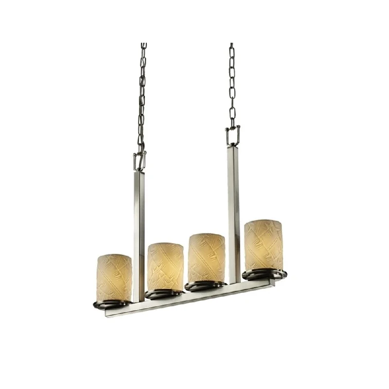 Incandescent Chandeliers for a Warm and Traditional GlowIncandescent Chandeliers for a Warm and Traditional GlowJustice Design Limoges Dakota 4-light Brushed Nickel Chandelier, Banana Leaf Cylinder - Flat Rim Shade Incandescent Chandeliers for a Warm and Traditional GlowIncandescent Chandeliers for a Warm and Traditional GlowJustice Design Limoges Dakota 4-light Brushed Nickel Chandelier, Banana Leaf Cylinder - Flat Rim Shade
