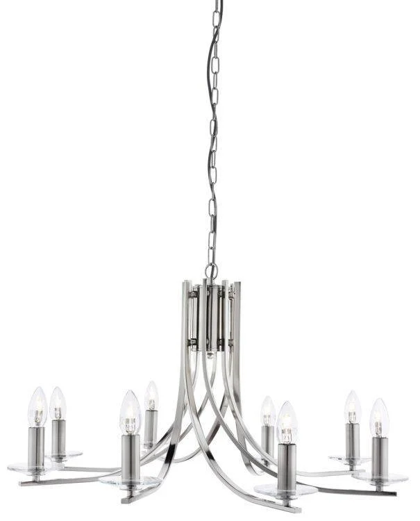 Chandeliers with Adjustable Arms for Directional LightingChandeliers with Adjustable Arms for Directional LightingSearchlight Ascona Silver 8 Light Ceiling Glass