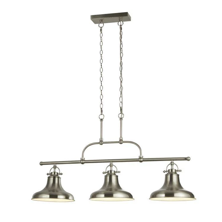 Chandeliers with Frosted Glass for a Softer Light DiffusionChandeliers with Frosted Glass for a Softer Light DiffusionSearchlight Dallas 3Lt Industrial Bar Pendant| Satin Silver Chandeliers with Frosted Glass for a Softer Light DiffusionChandeliers with Frosted Glass for a Softer Light DiffusionSearchlight Dallas 3Lt Industrial Bar Pendant| Satin Silver