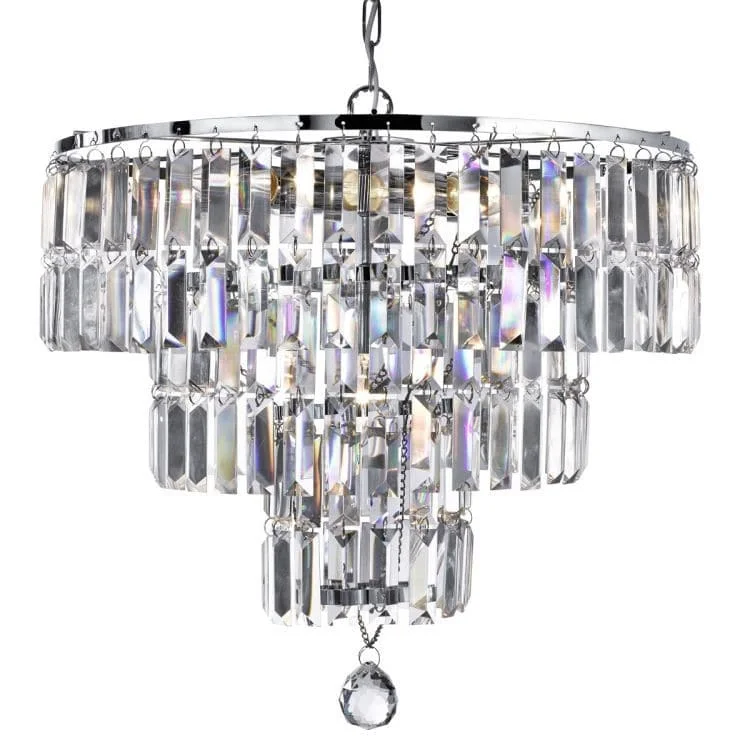 Modern Crystal Chandeliers for Contemporary HomesModern Crystal Chandeliers for Contemporary HomesSearchlight Empire Chrome 5 Light Chandelier Crystal Drops