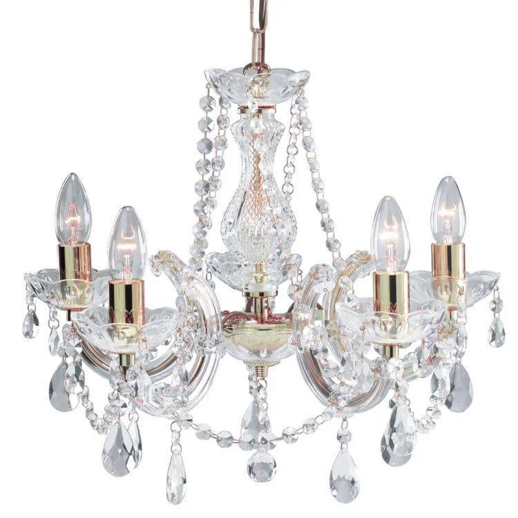 Incandescent Chandeliers for a Warm and Traditional GlowIncandescent Chandeliers for a Warm and Traditional GlowSearchlight Marie Therese Brass 5 Light Chandelier Crystal Drops Incandescent Chandeliers for a Warm and Traditional GlowIncandescent Chandeliers for a Warm and Traditional GlowSearchlight Marie Therese Brass 5 Light Chandelier Crystal Drops