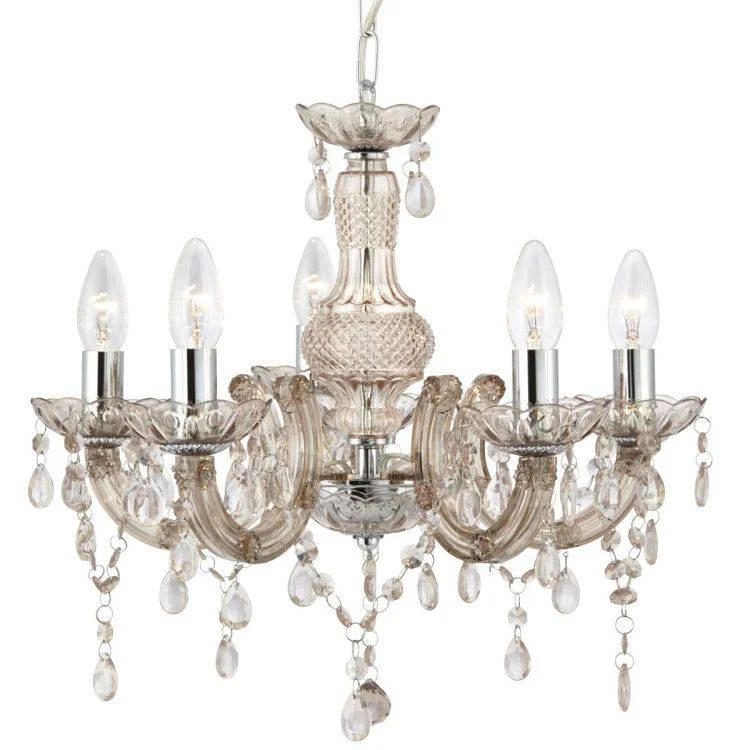 Chandeliers with Metal Frames in Silver FinishChandeliers with Metal Frames in Silver FinishSearchlight Marie Therese Mink 5 Light Chandelier Chandeliers with Metal Frames in Silver FinishChandeliers with Metal Frames in Silver FinishSearchlight Marie Therese Mink 5 Light Chandelier