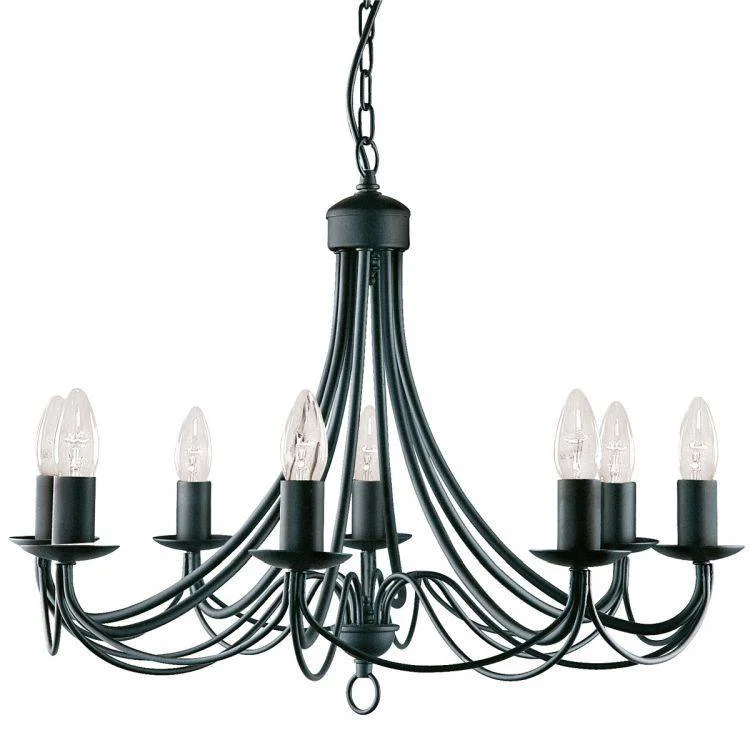 Chandeliers with Colored Glass for a Splash of ColorChandeliers with Colored Glass for a Splash of ColorSearchlight Maypole Black 8 Light Multi-Arm