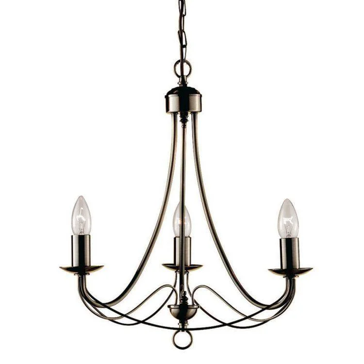 Chandeliers with Metal Frames in Black FinishChandeliers with Metal Frames in Black FinishSearchlight Maypole Brass 3 Light Multi-Arm Chandeliers with Metal Frames in Black FinishChandeliers with Metal Frames in Black FinishSearchlight Maypole Brass 3 Light Multi-Arm