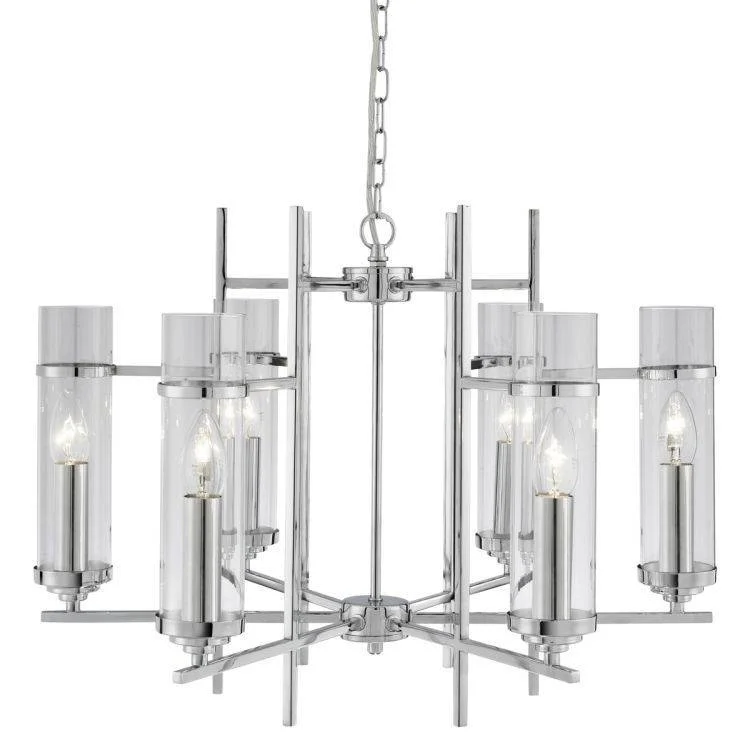LED Chandeliers for Energy - Efficient LightingLED Chandeliers for Energy - Efficient LightingSearchlight Milo Chrome 6 Light Glass Cylinder Shades LED Chandeliers for Energy - Efficient LightingLED Chandeliers for Energy - Efficient LightingSearchlight Milo Chrome 6 Light Glass Cylinder Shades