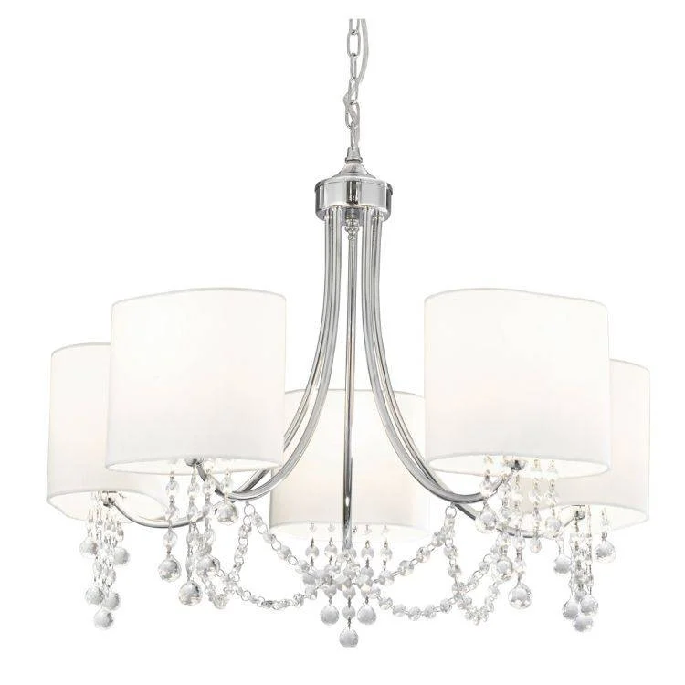Chandeliers with Sputnik - Style Design for a Futuristic VibeChandeliers with Sputnik - Style Design for a Futuristic VibeSearchlight Nina Chrome 5 Light Crystal Beads White Shades Chandeliers with Sputnik - Style Design for a Futuristic VibeChandeliers with Sputnik - Style Design for a Futuristic VibeSearchlight Nina Chrome 5 Light Crystal Beads White Shades