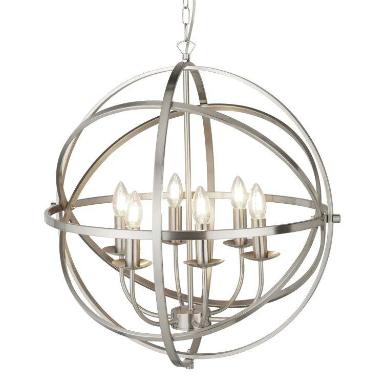 LED Chandeliers for Energy - Efficient LightingLED Chandeliers for Energy - Efficient LightingSearchlight Orbit 6 Light Cage Frame Silver LED Chandeliers for Energy - Efficient LightingLED Chandeliers for Energy - Efficient LightingSearchlight Orbit 6 Light Cage Frame Silver