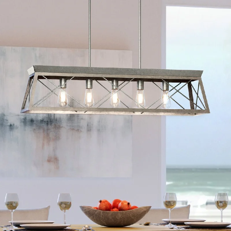 Chandeliers with Candle - Style Bulbs for a Classic AestheticChandeliers with Candle - Style Bulbs for a Classic AestheticUHP3913 Industrial Chandelier 9''H x 38''W, Galvanized Steel Finish, Berkeley Collection Chandeliers with Candle - Style Bulbs for a Classic AestheticChandeliers with Candle - Style Bulbs for a Classic AestheticUHP3913 Industrial Chandelier 9''H x 38''W, Galvanized Steel Finish, Berkeley Collection