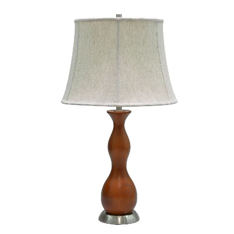 industrial style table lamps with exposed bulbs for loft apartmentsindustrial style table lamps with exposed bulbs for loft apartmentsAspen Creative 28" High Wooden Table Lamp, Brown Wood with Satin Nickel Base and Bell Shaped Lamp Shade in Off White, 16" Wide