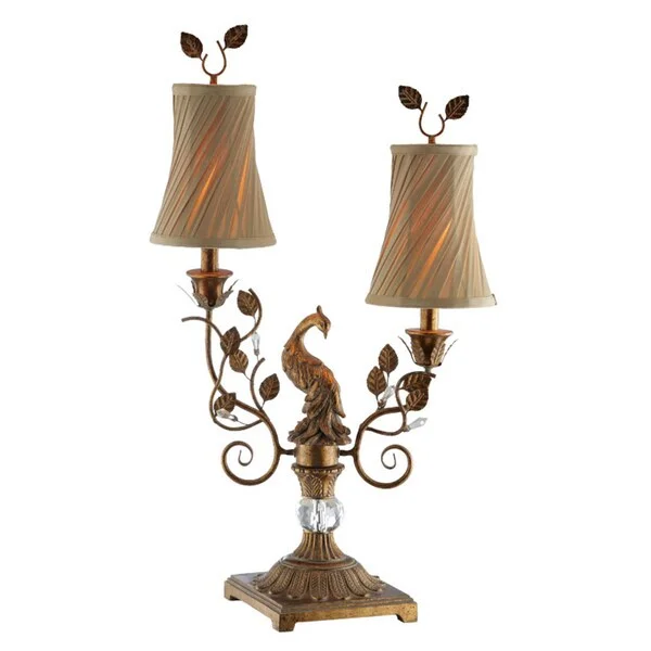 bohemian table lamps with colorful patterns for eclectic bedroomsbohemian table lamps with colorful patterns for eclectic bedroomsPeacock Twin Lamp w/ Crystal