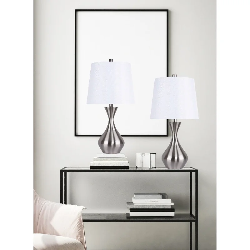 Brushed Nickel / White