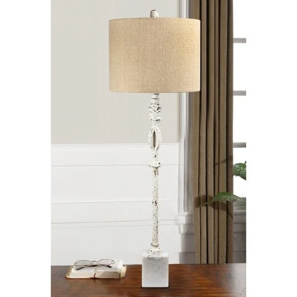 crystal table lamps with dazzling prisms for a glamorous effectcrystal table lamps with dazzling prisms for a glamorous effect40" Distressed Antique White Table Lamp W/ Marble Base and W/ Burlap Drum Shade