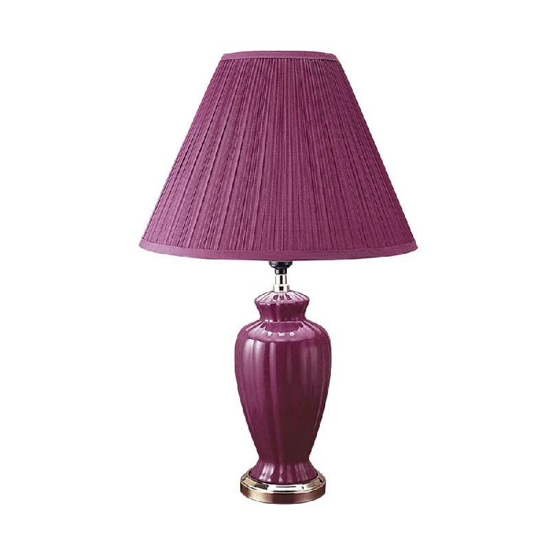 industrial style table lamps with exposed bulbs for loft apartmentsindustrial style table lamps with exposed bulbs for loft apartmentsORE International 26" Ceramic Table Lamp - Burgundy - 6118BG